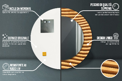 Spiegel mit Aufdruck Holzwelle