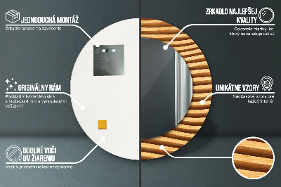 Spiegel mit Aufdruck Holzwelle