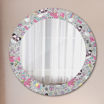 Bedruckter Spiegel Einhorn-Panda