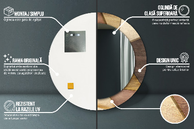 Bedruckter Spiegel Geometrisches 3D-Holz