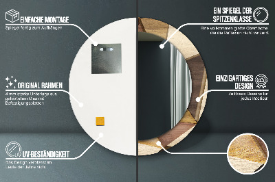 Bedruckter Spiegel Geometrisches 3D-Holz