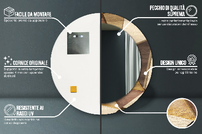 Bedruckter Spiegel Geometrisches 3D-Holz