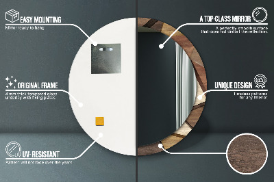 Bedruckter Spiegel Geometrisches 3D-Holz