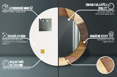 Bedruckter Spiegel Geometrisches 3D-Holz