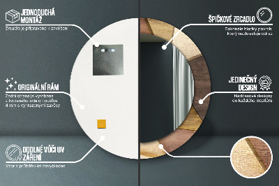 Bedruckter Spiegel Geometrisches 3D-Holz