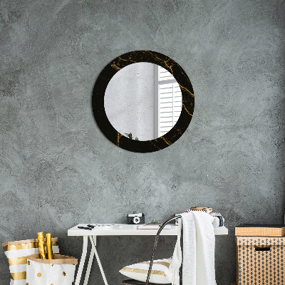 Spiegel mit Motivdruck Schwarzer Marmor