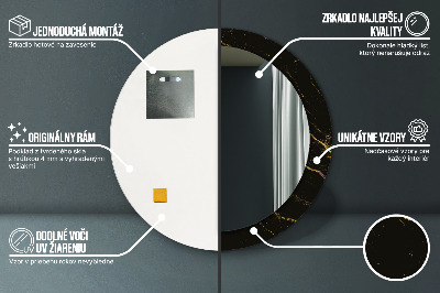 Spiegel mit Motivdruck Schwarzer Marmor