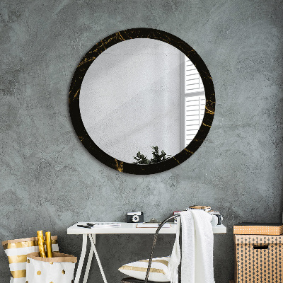 Spiegel mit Motivdruck Schwarzer Marmor