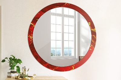 Bedruckter Spiegel Roter Marmor