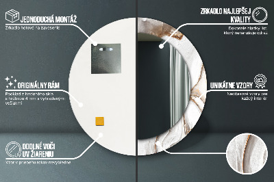 Spiegel mit Motivdruck Heller Marmor