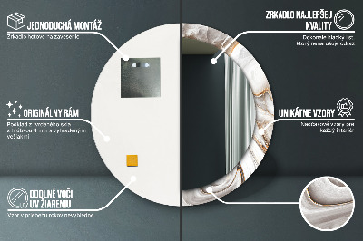 Spiegel mit Motivdruck Heller Marmor