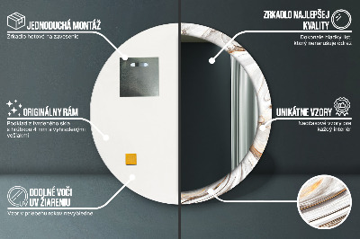 Spiegel mit Motivdruck Heller Marmor