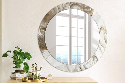 Spiegel mit Motivdruck Heller Marmor