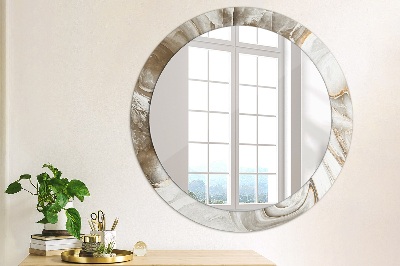 Spiegel mit Motivdruck Heller Marmor