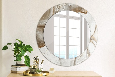 Spiegel mit Motivdruck Heller Marmor