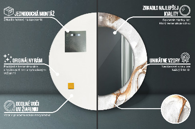 Spiegel mit Motivdruck Heller Marmor