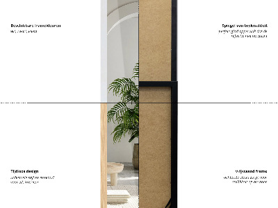 Standspiegel mit weißem Rahmen 36x156 cm