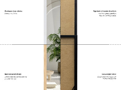 Standspiegel mit weißem Rahmen 36x156 cm