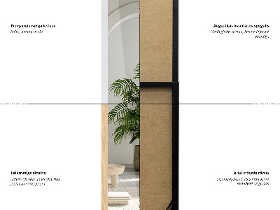 Standspiegel mit weißem Rahmen 36x156 cm