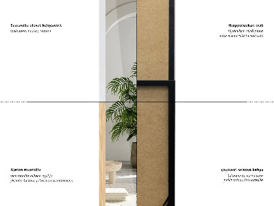 Standspiegel mit schwarzem Rahmen 36x156 cm