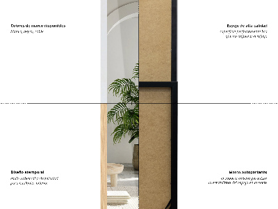 Standspiegel mit Rahmen in Eichenholzfarbe 36x156 cm