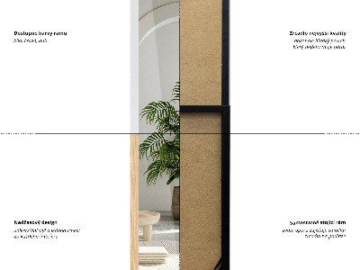 Standspiegel mit Rahmen in Eichenholzfarbe 36x156 cm