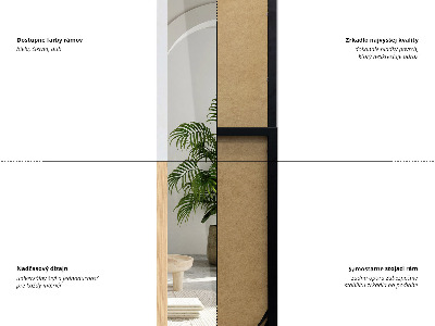 Standspiegel mit Rahmen in Eichenholzfarbe 36x156 cm