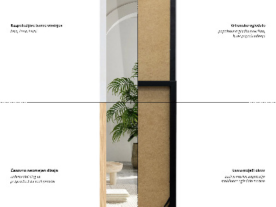 Standspiegel mit Rahmen in Eichenholzfarbe 36x156 cm