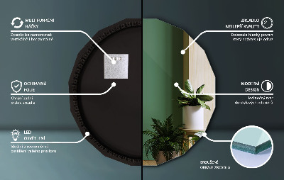 Spiegel in Polygonform mit LED-Beleuchtung