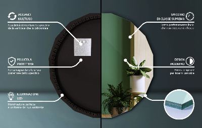 Spiegel in Polygonform mit LED-Beleuchtung