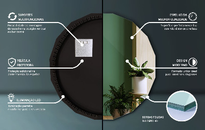 Spiegel in Polygonform mit LED-Beleuchtung