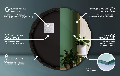 Spiegel in Polygonform mit LED-Beleuchtung