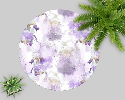 Bürostuhlunterlage Lila Aquarellblumen