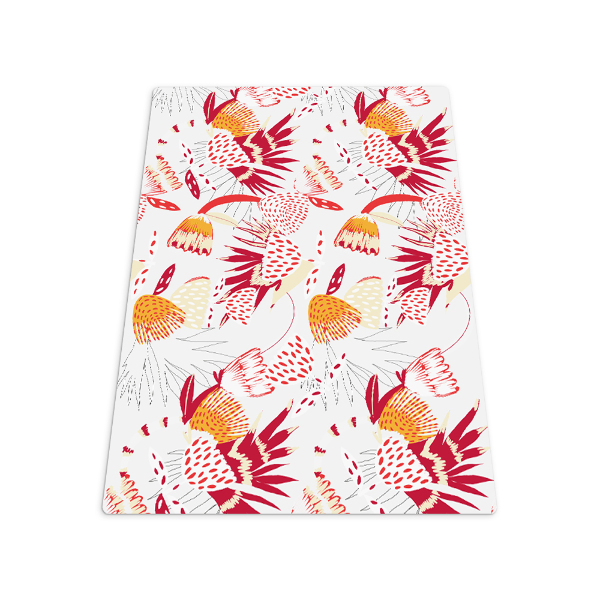 Bodenschutzmatte für bürostuhl Rote Blumenmuster