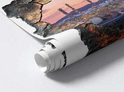 3D Loch Aufkleber 97x100 Raffinerietürme