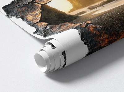 3D Loch Aufkleber 97x100 Wasserfelsen