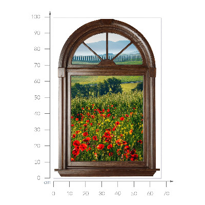 Wandtattoo Fensterblick 68x100 Malerische Landschaft