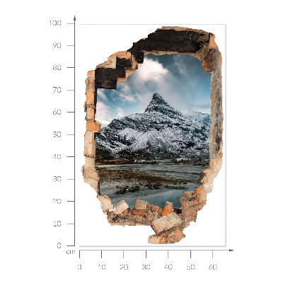 3D Loch Aufkleber 66x100 Bergpanorama