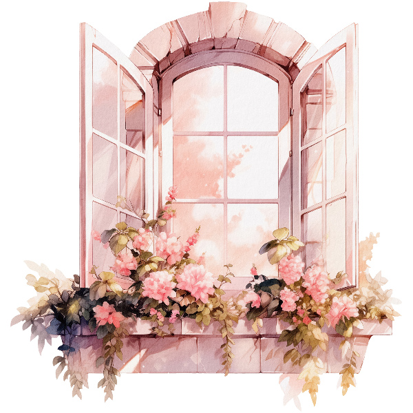 Wandtattoo Fensterblick 95x100 Rustikales Fenster