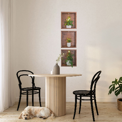 Wandtattoo 3D-Design 28x100 Pflanzennischen