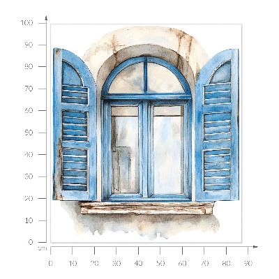 Wandtattoo Fensterblick 87x100 Holzfensterläden