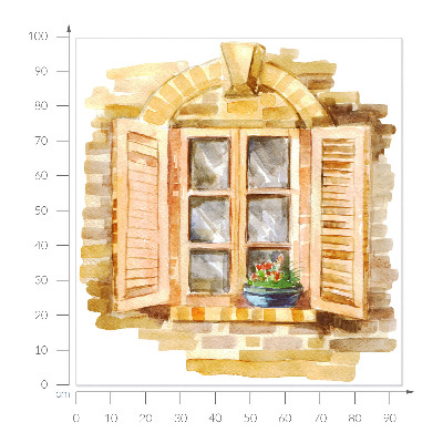 Wandtattoo Fensterblick 93x100 Idyllisches Fenster