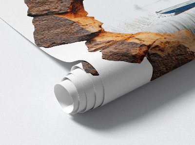 3D Loch Aufkleber 100x99 Stone Lake