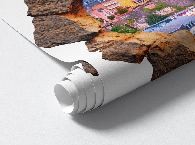 3D Loch Aufkleber 100x99 Steinfenster