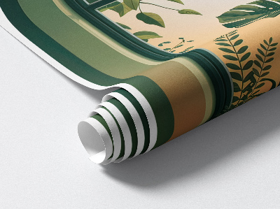 Wandtattoo Fensterblick 66x100 Grünes Fenster