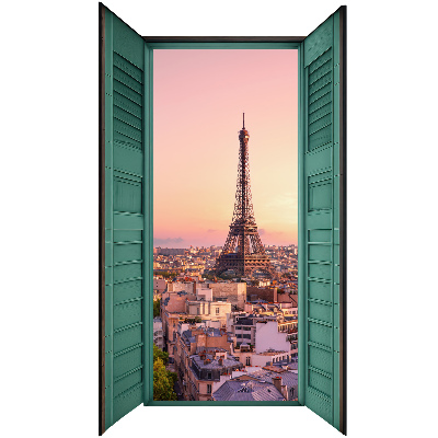 Wandtattoo Fensterblick 59x100 Stadtfenster