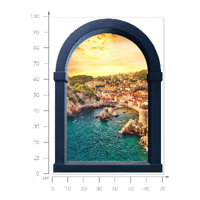 Wandtattoo Fensterblick 72x100 Mittelmeerblick