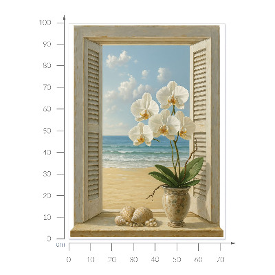 Wandtattoo Fensterblick 72x100 Fenster zum Meer