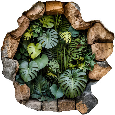 3D Loch Aufkleber 100x100 Tropische Oase