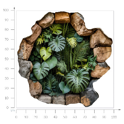 3D Loch Aufkleber 100x100 Tropische Oase
